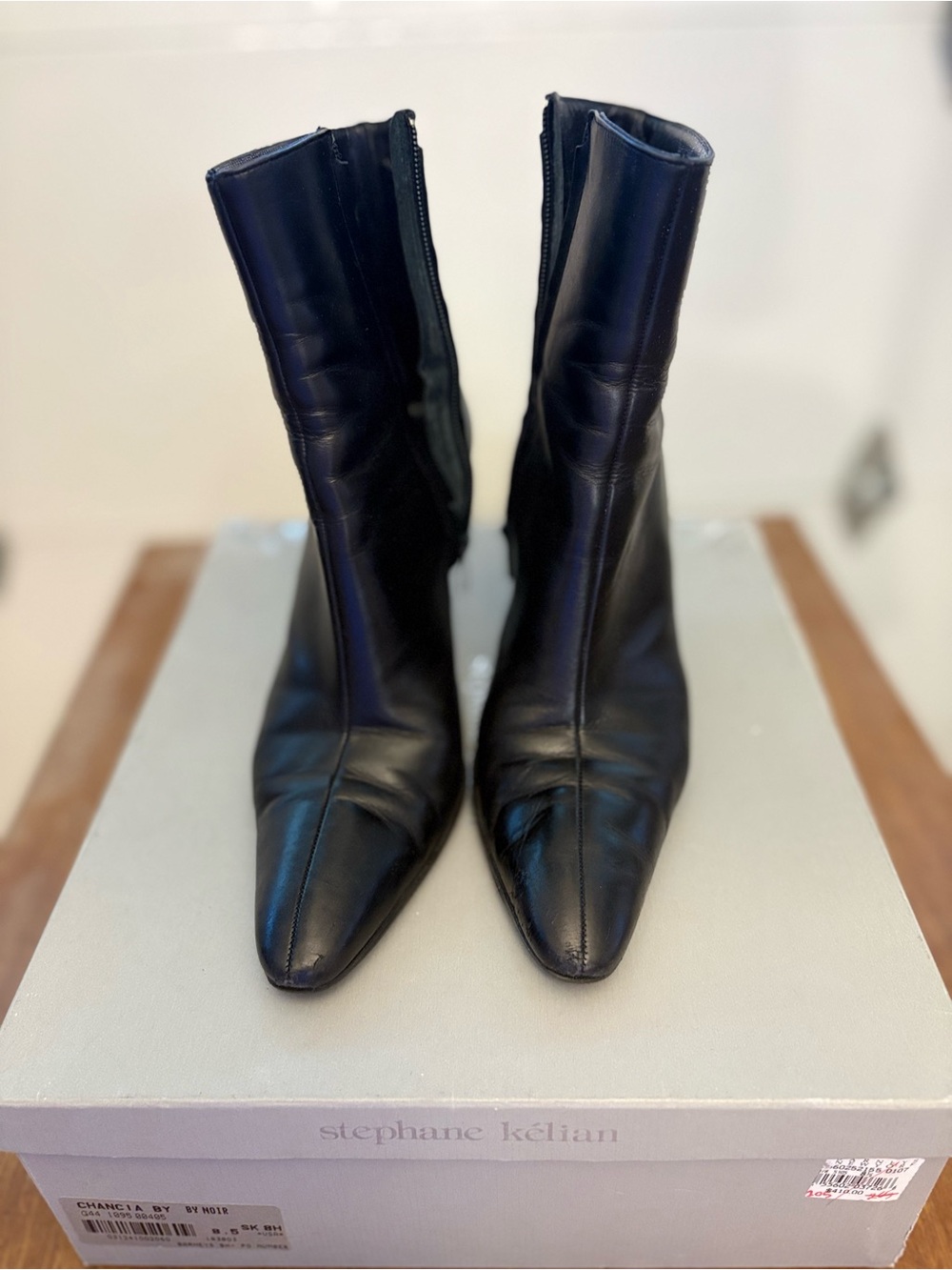 Stephane Kelian Black Women’s Leather Ankle Boots size 38.5